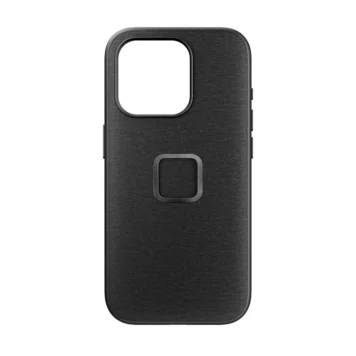 Peak Design Everyday Fabric Case V2 for iPhone 15 Pro in Charcoal, rear view