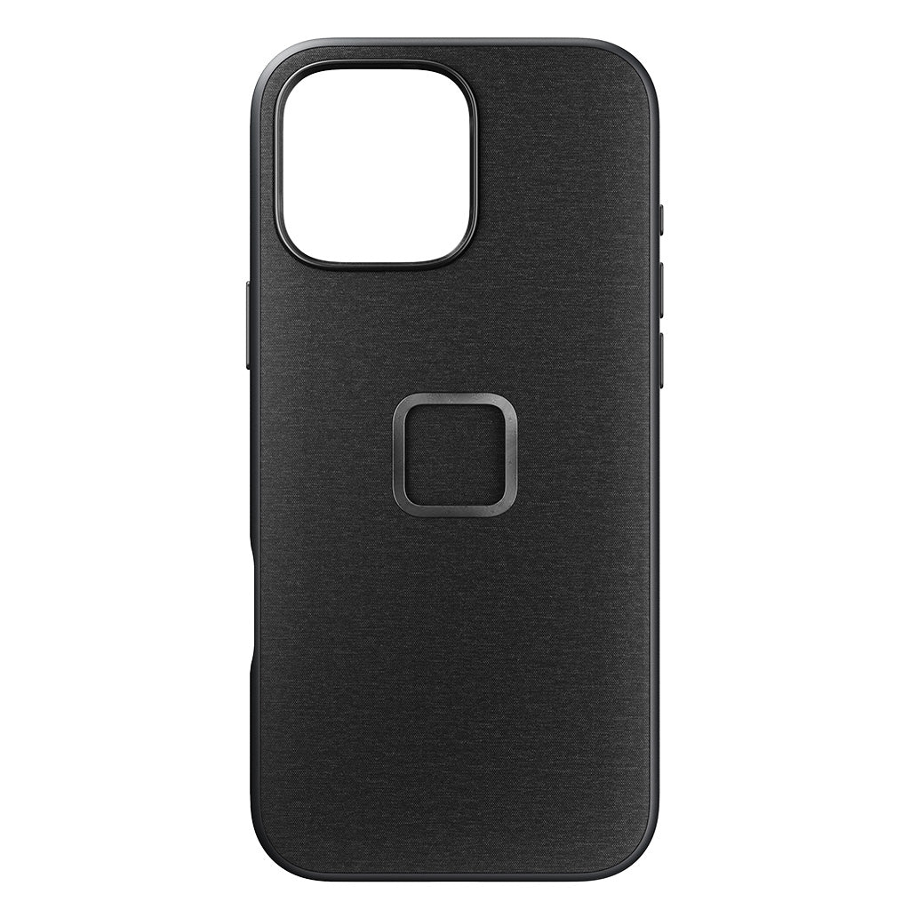 Peak Design Everyday Fabric Case for iPhone 16 Pro Max in Charcoal, rear view