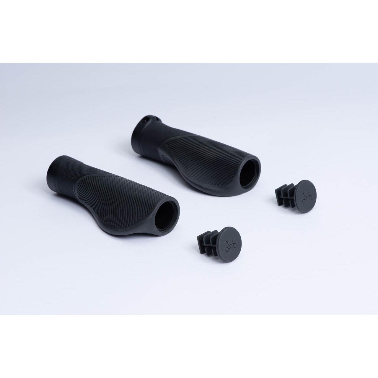 Brompton Ergonomic Grips Black/Grey Q103121 – pair with end caps