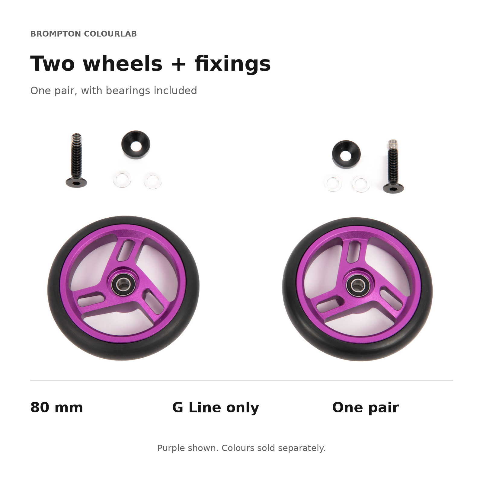 Brompton ColourLab 80mm Roller Wheel Pair – G Line - Image 5