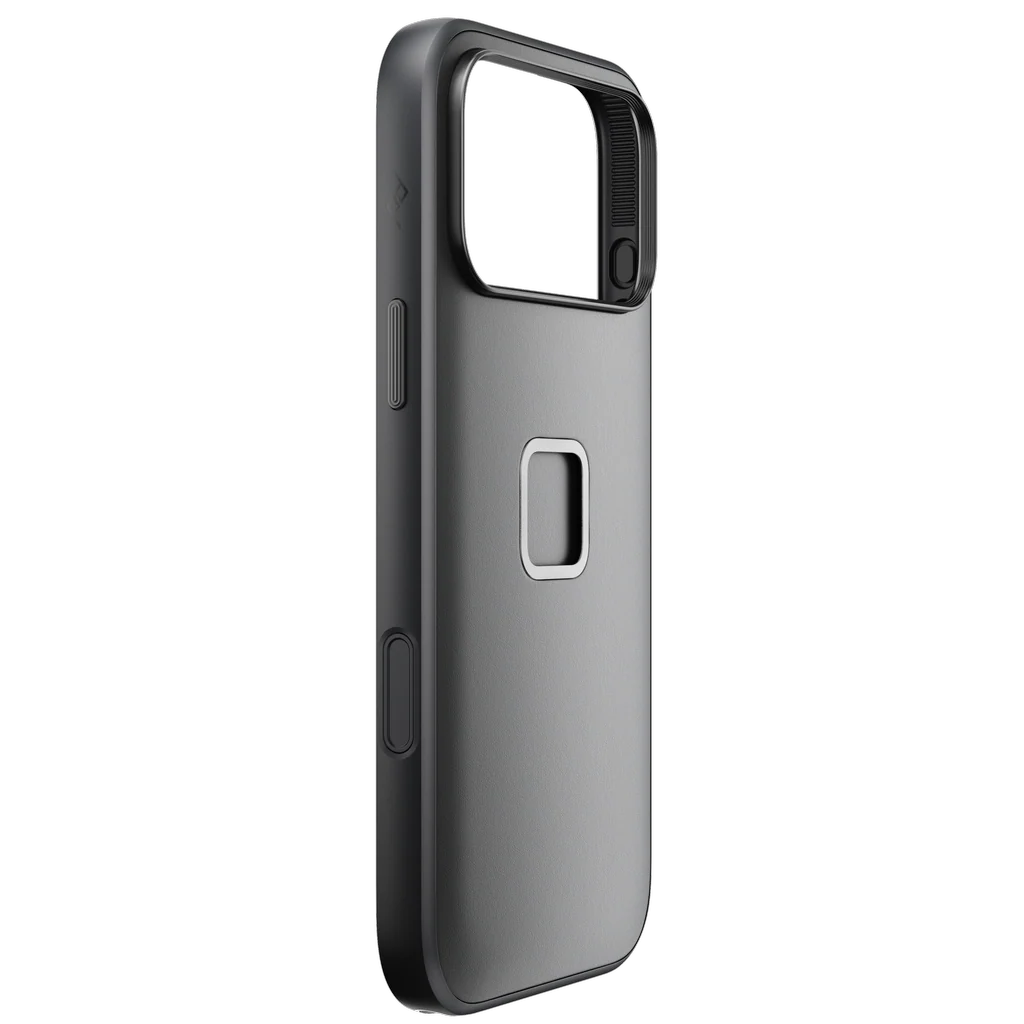 Peak Design Everyday Case for iPhone 17 Pro Max – Black Clarino – rear three-quarter view