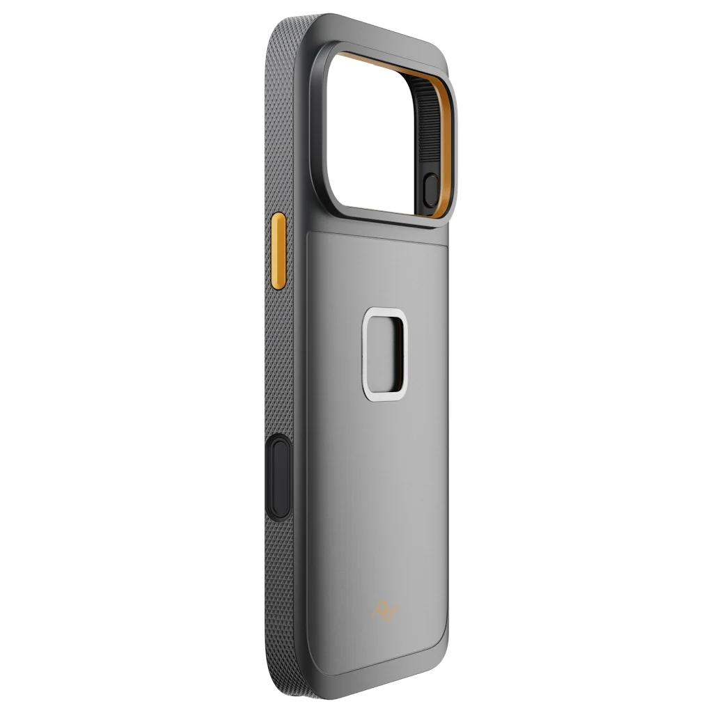 Peak Design GNAR Case for iPhone 17 Pro Max – Black – rear three-quarter view