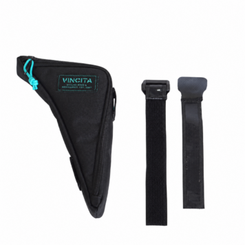 Black Vincita Boomerang Bag for Brompton G Line with two detachable hook-and-loop straps